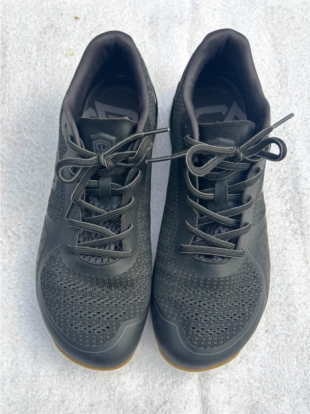Born Primitive Men's Black Knit Training Sneakers with Gum Sole